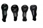 AGXGOLF Golf Club Head covers: Long Neck Set of 4 Black for #3 HYBRID, #4 HYBRID, #5 HYBRID AND #6 HYBRID